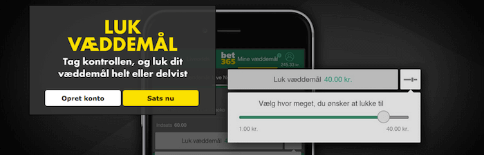Luk væddemål hos bet365