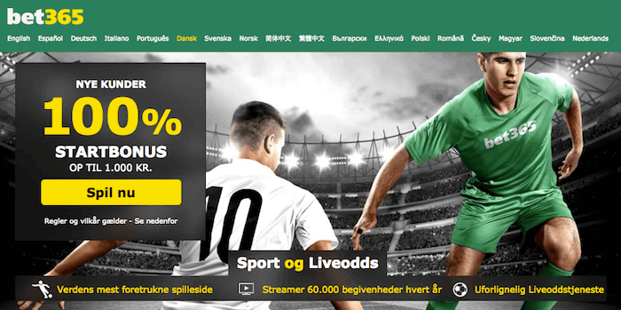 bet365 forside og logo
