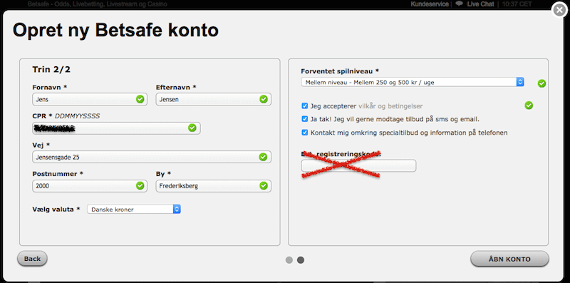 Opret kontoen med din Betsafe bonuskode Opret kontoen med din Betsafe bonuskode