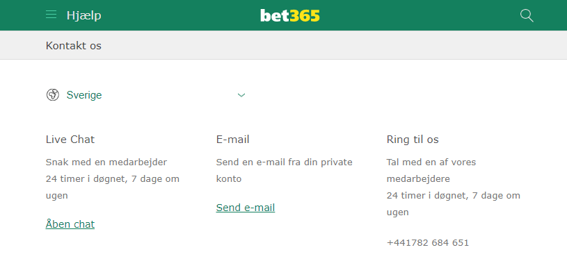 bet 365 kontakt