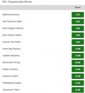 Top 10 Super Bowl odds Super Bowl odds