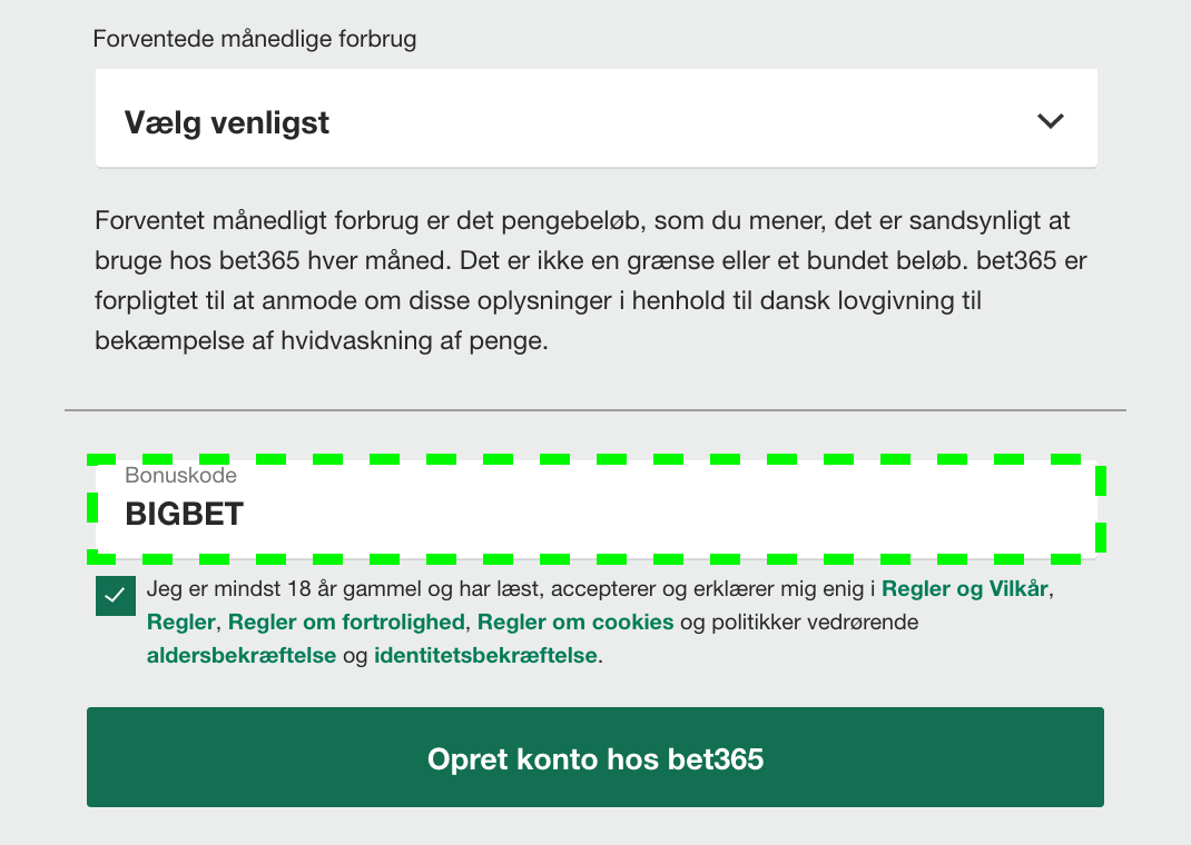 bet365 bonuskode