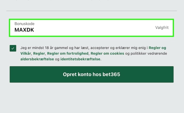 bet365 bonuskode