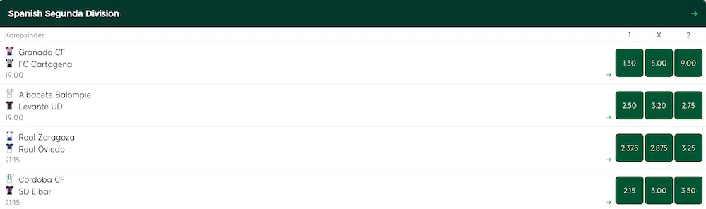 Mr green odds